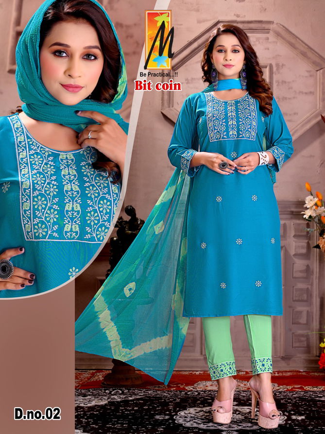 Master Bit Coin Embroidery Readymade Suits Catalog 
